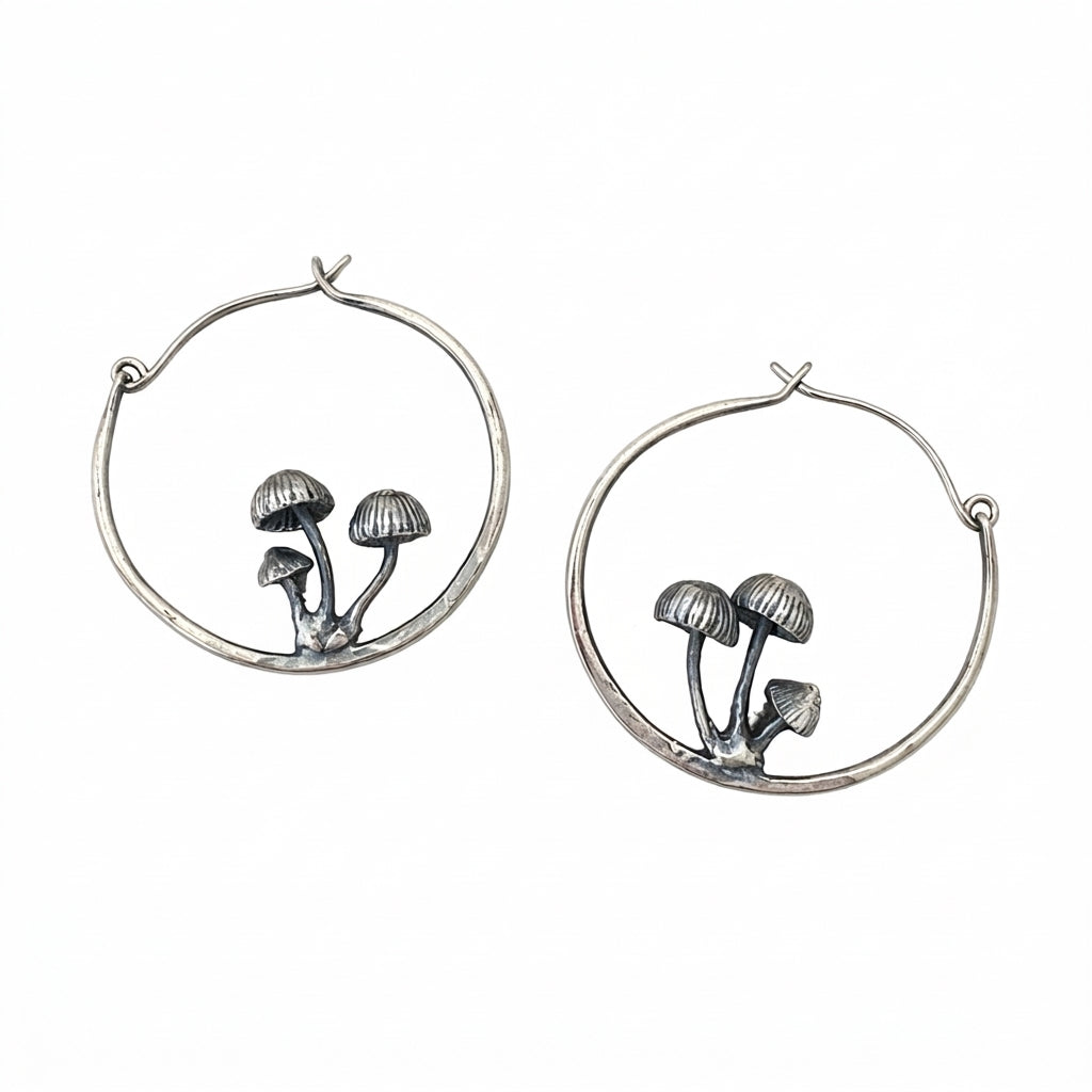Goblincore Cluster Hoop Earrings