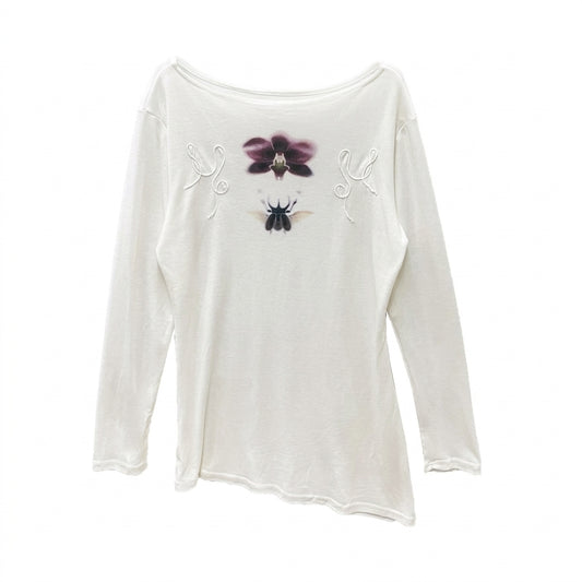 Fairycore Langarm-T-Shirt mit Schmetterlingsprint
