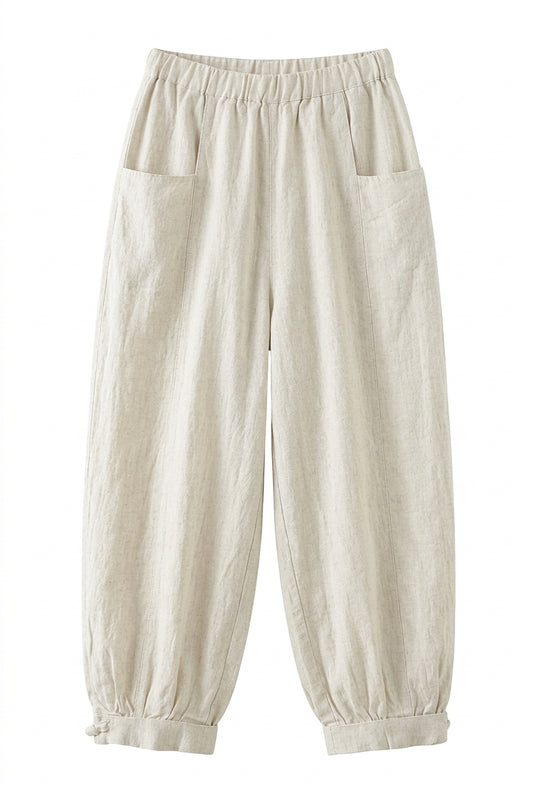Mori Girl Linen Cocoon Harem Pants