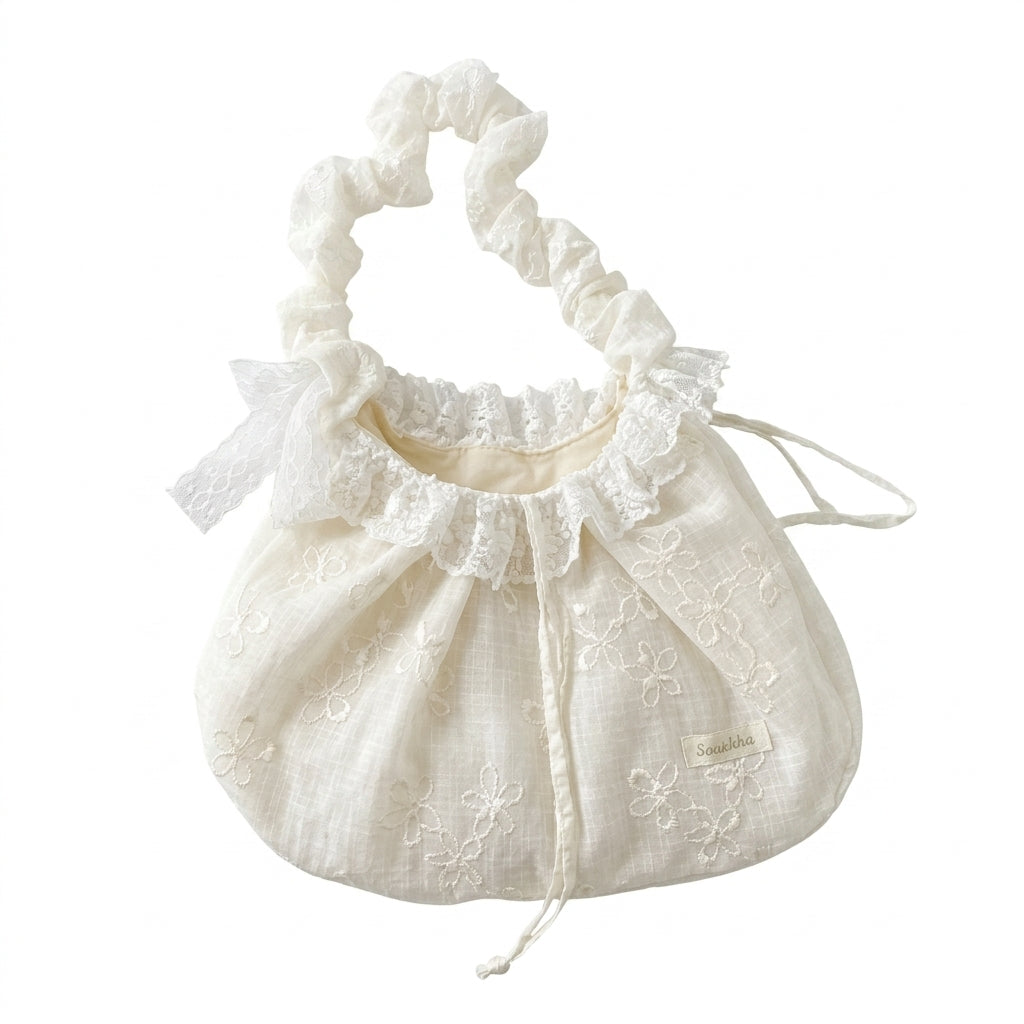 Cottagecore Lace Ruffle Bag