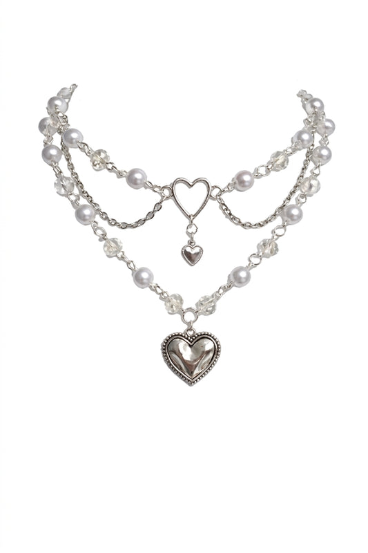 Fairycore Pearl & Crystal Layer Necklace