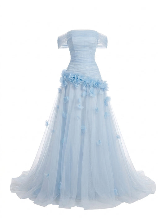Ethereal Petal Floor-Length Dress