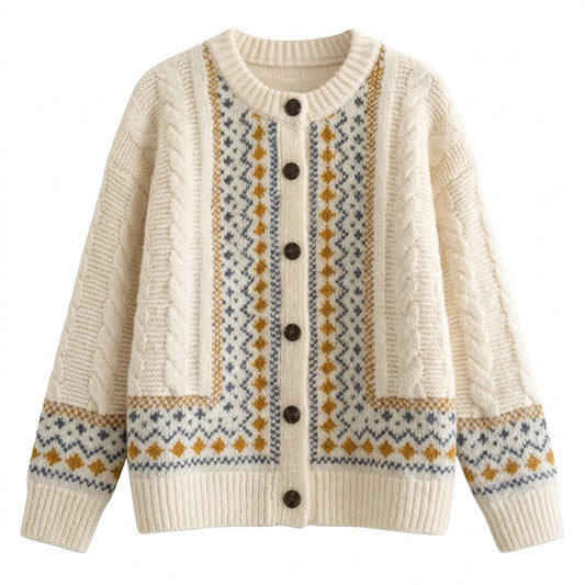Cottagecore Valley Fair Isle Cardigan