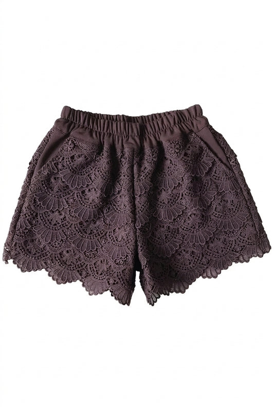 Dark Cottagecore Lace Overlay Shorts