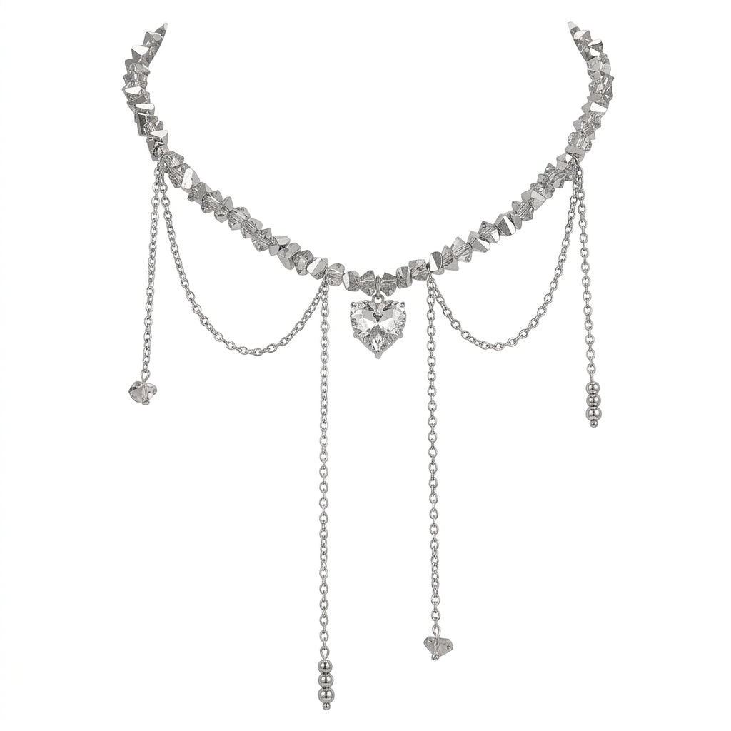 Fairycore Heart Tassel Necklace