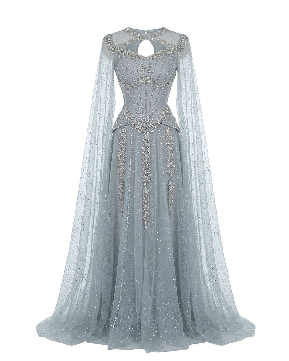 Ethereal Dress in Glacial Silver
