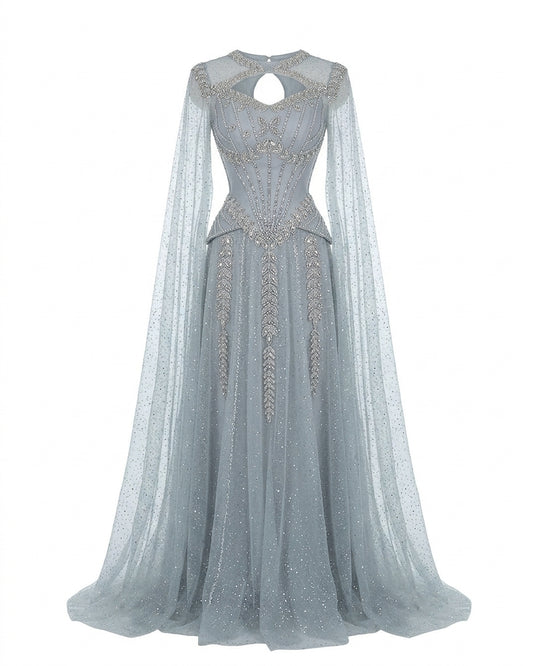 Ethereal Dress in Glacial Silver