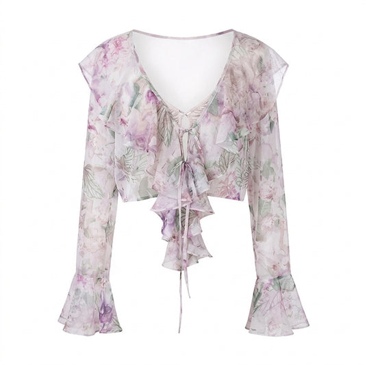 Fairycore Tie-Front Shirt