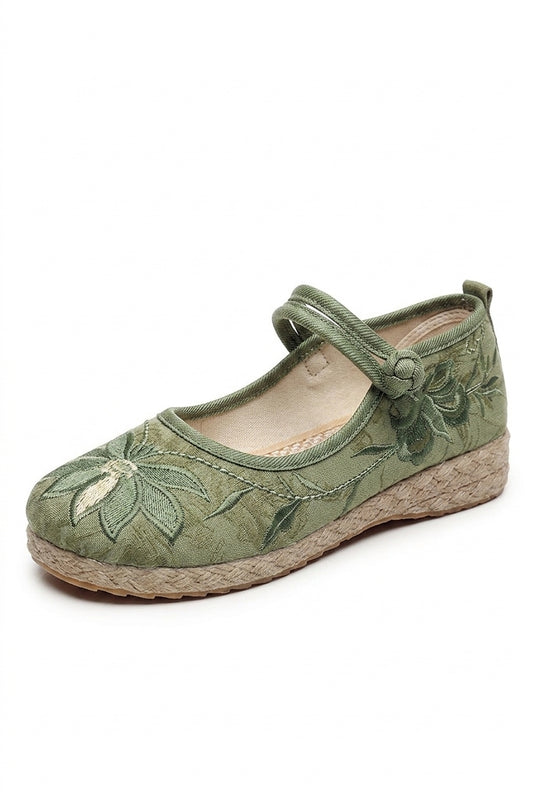 Mori Girl Embroidered Flat Shoe