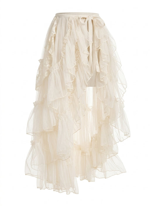 Fairycore Ruffle Wrap Skirt