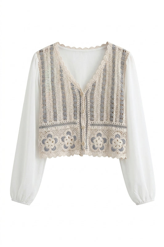 Cottagecore Lantern Sleeve Crop Top