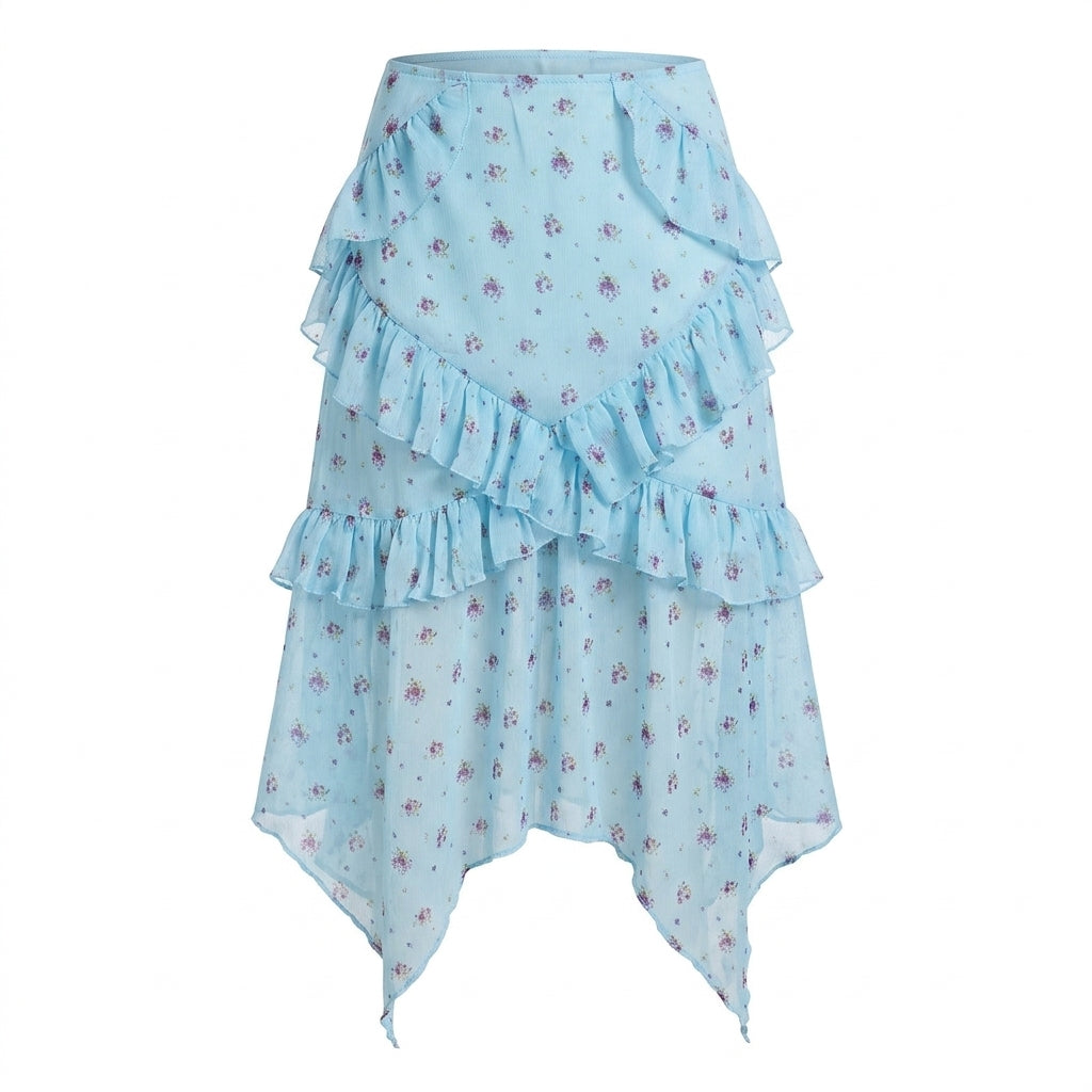 Fairycore Ruffle Mesh Skirt