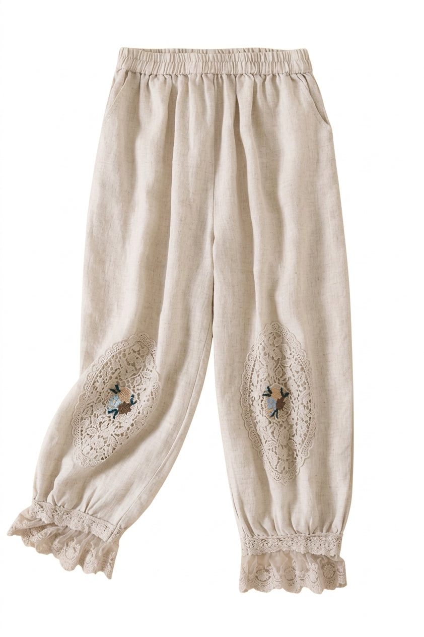 Mori Girl Lace Medallion Bloomer Pants