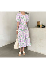 Folds Long Floral Dress