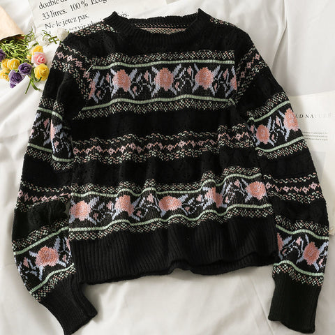 Retro Vitage Knit Sweater - 0 - Сottagecore clothes