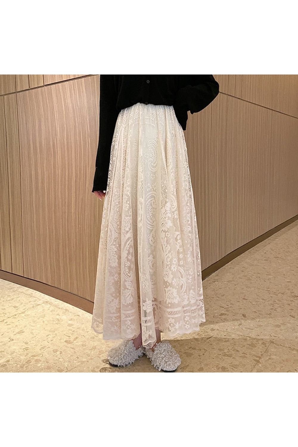 Long cottage-style skirt