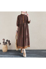 Mori Girl Vintage Long sleeve Floral Dress