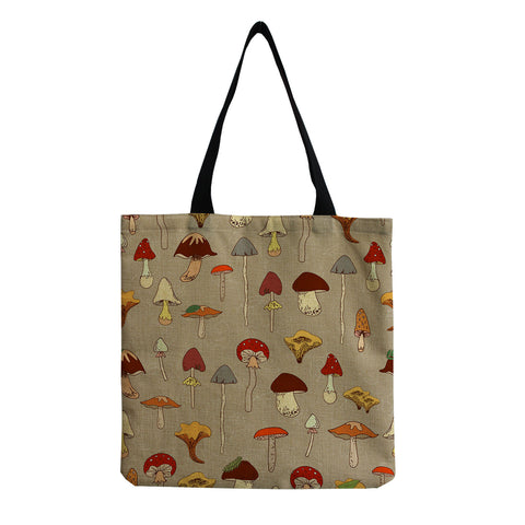 Mushroom Print Shopping Bag - Bags - Сottagecore clothes
