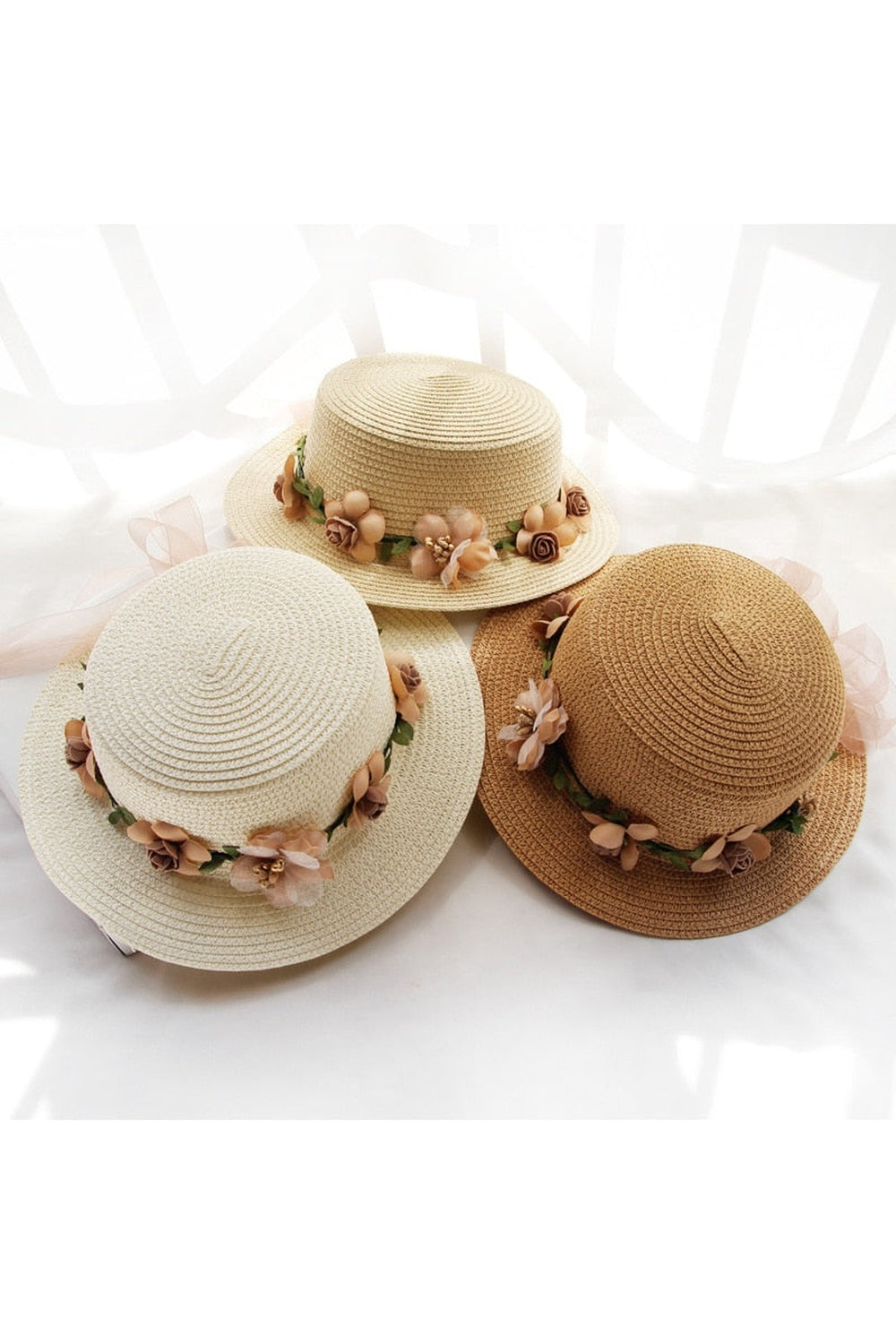 Flowers Ribbon Straw Hat cottagecoreclothes
