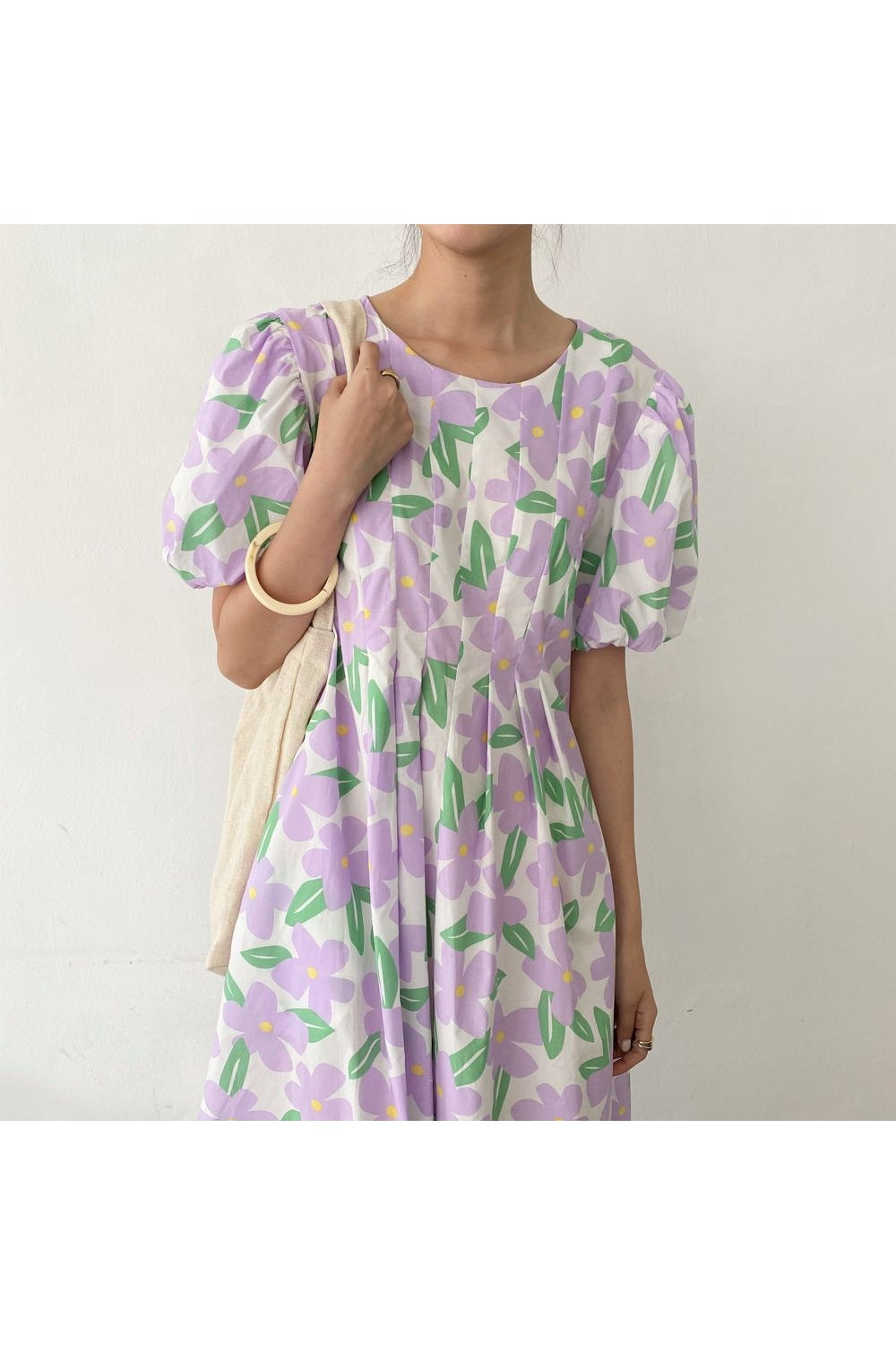 Folds Long Floral Dress