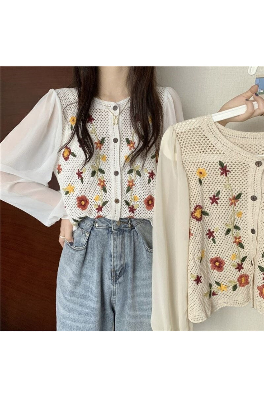 Cottagecore Retro Knitted Blouse cottagecoreclothes