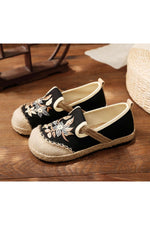 Embroidered Flat Espadrilles