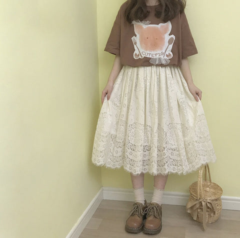 Lace Fairycore Skirt - Skirts - Сottagecore clothes