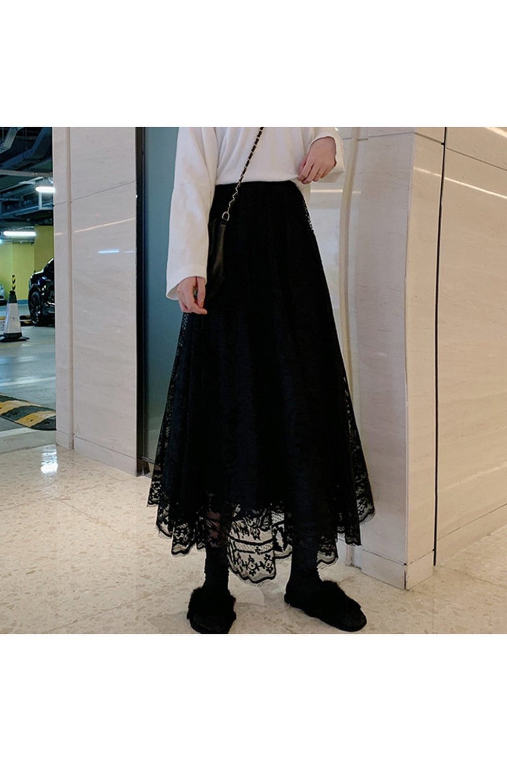 Long cottage-style skirt