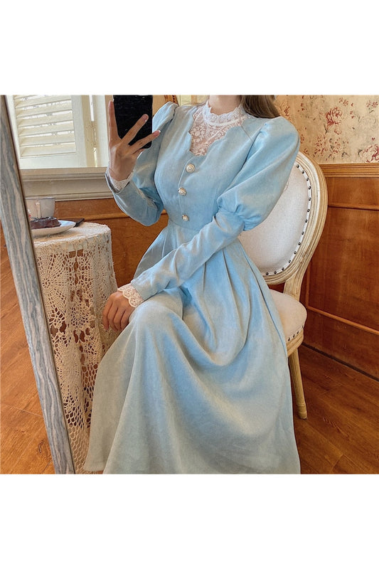 Fairycore Elegant Blue Dress cottagecoreclothes