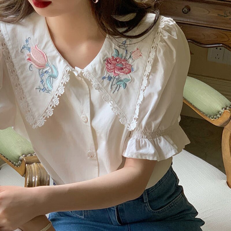 Vintage shirt with embroidery