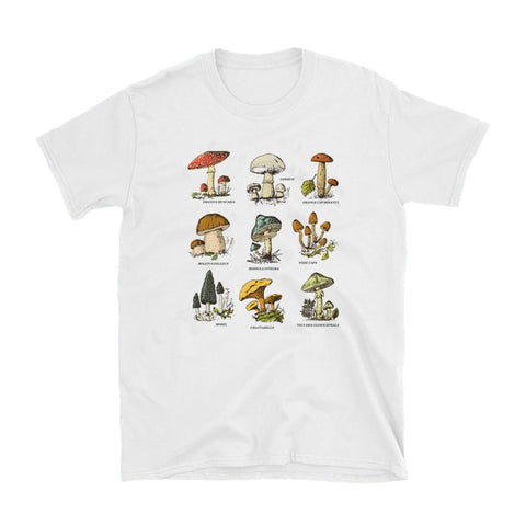 Vintage Mushroom Print T-Shirt - Shirts & Tops - Сottagecore clothes