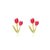 Vintage Red Enamel Flower Earrings - Earrings - Сottagecore clothes