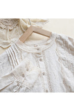 Flowers Embroidery Lace Shirt