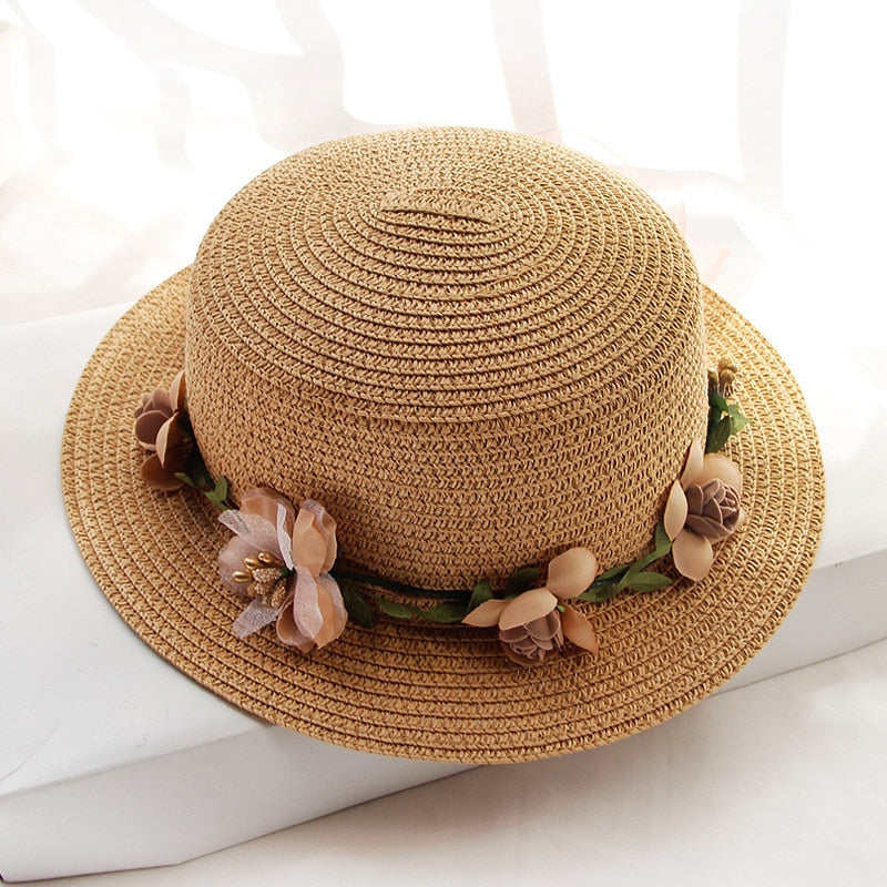 Flowers Ribbon Straw Hat