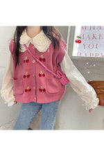 Cute Pink Knit Fall Sweater