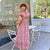 Pink Elegant Floral Dress -  - Сottagecore clothes