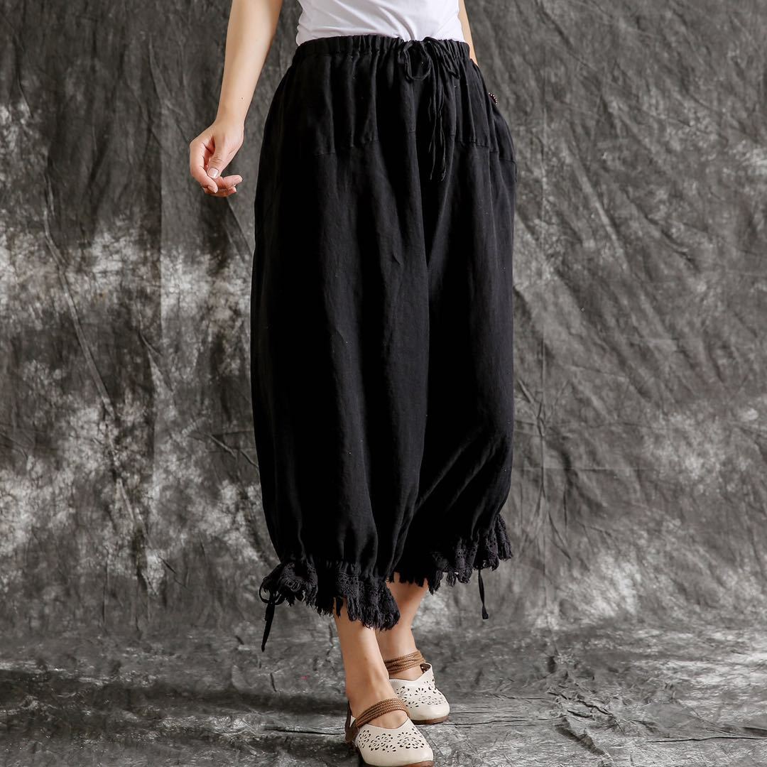 Dark Cottagecore Loose Harem Pants