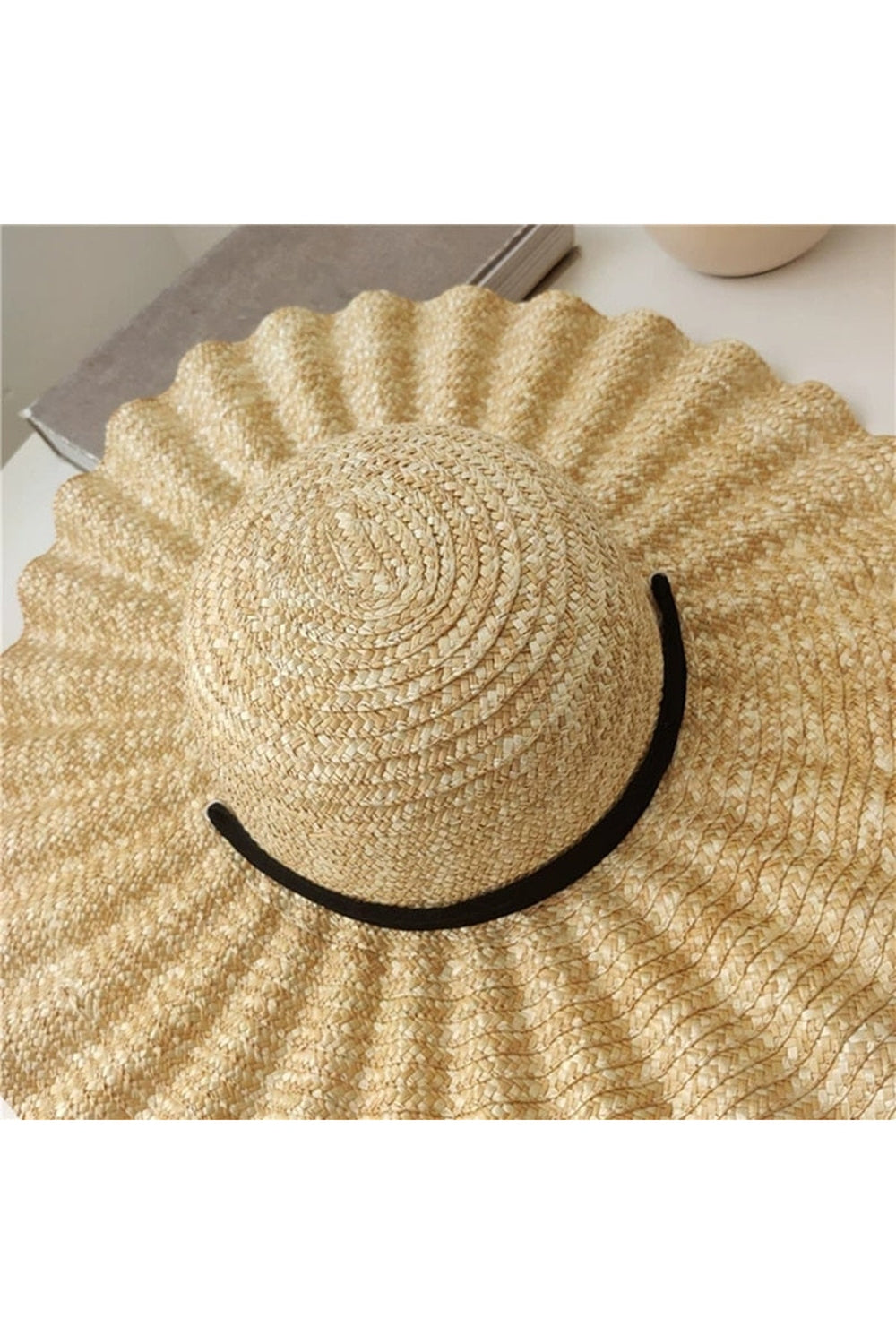 Large Brim Ribbon Straw Hat