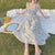 Elegant Long Flower Strap Dress - 0 - Сottagecore clothes