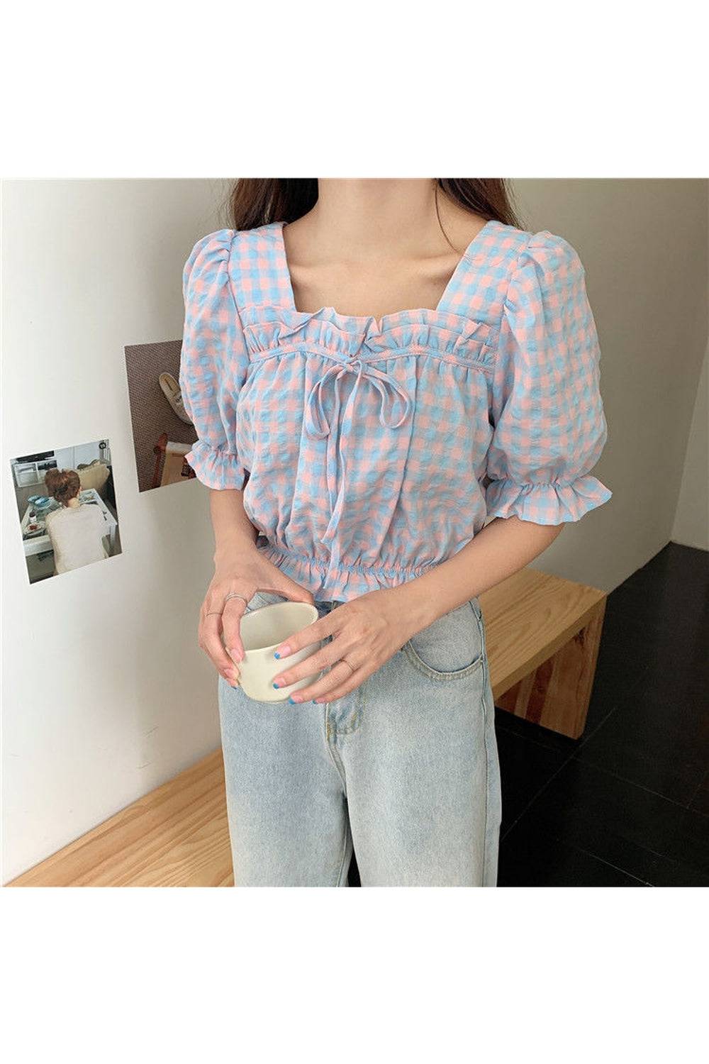 Retro Plaid Crop Top cottagecoreclothes