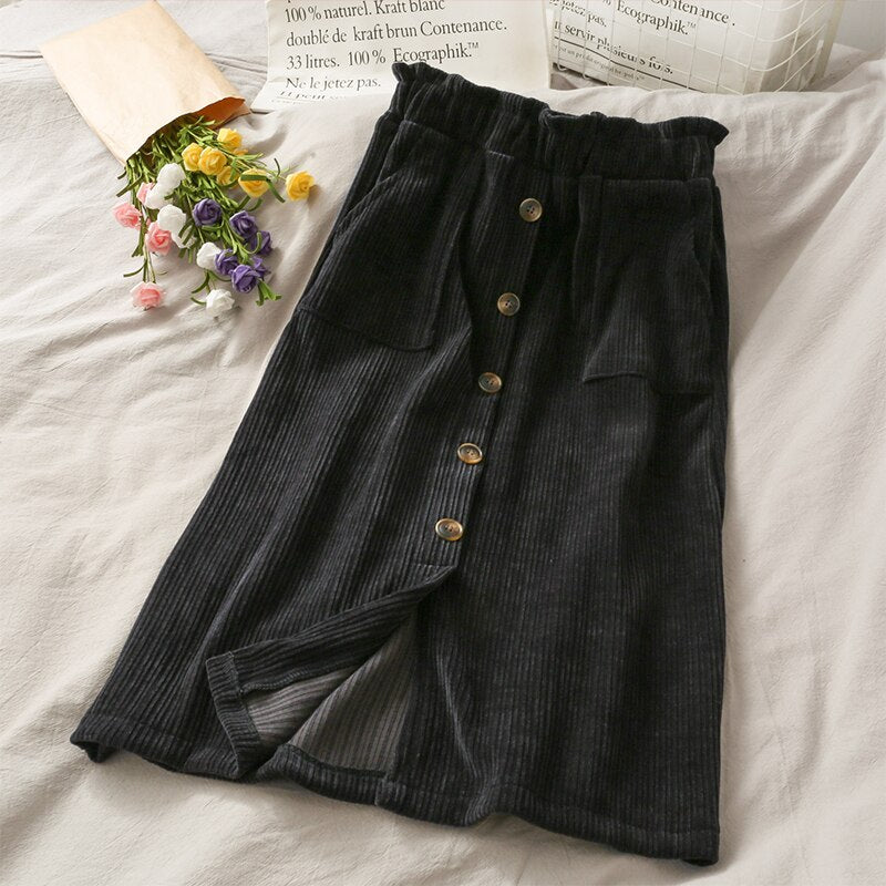 Dark Cottagecore Corduroy Skirt