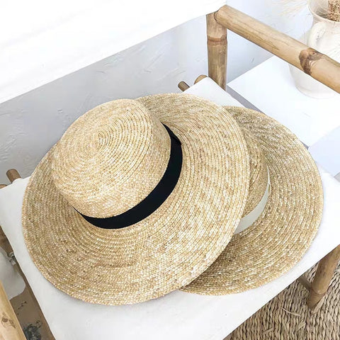 Natural Wheat Straw Hat - Hats - Сottagecore clothes