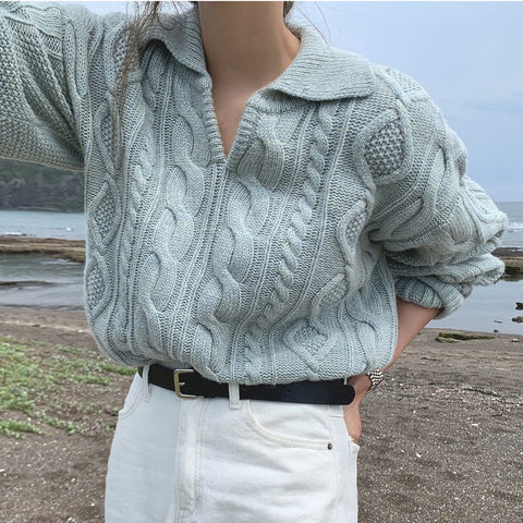 Retro Knitted Sweater - Sweaters - Сottagecore clothes