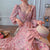 Pink Elegant Floral Dress -  - Сottagecore clothes