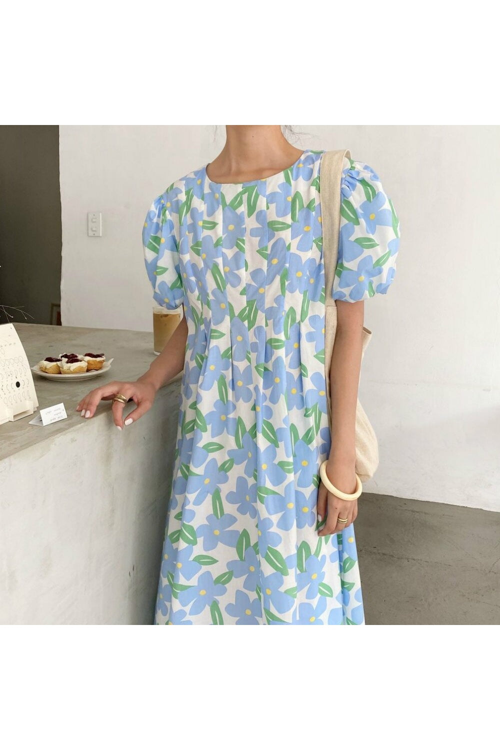 Folds Long Floral Dress