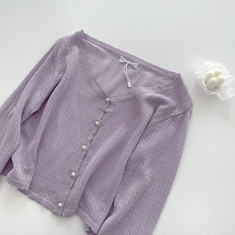 Cottagecore Flower Strap Dress & Simple Vintage Cardigan - Cardigans - Сottagecore clothes