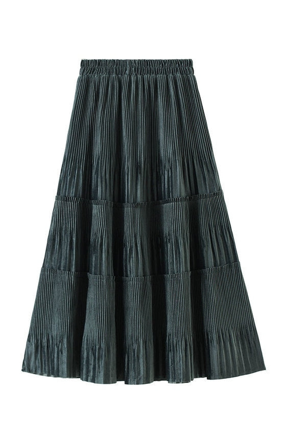 Vintage Long Velvet Pleated Skirt