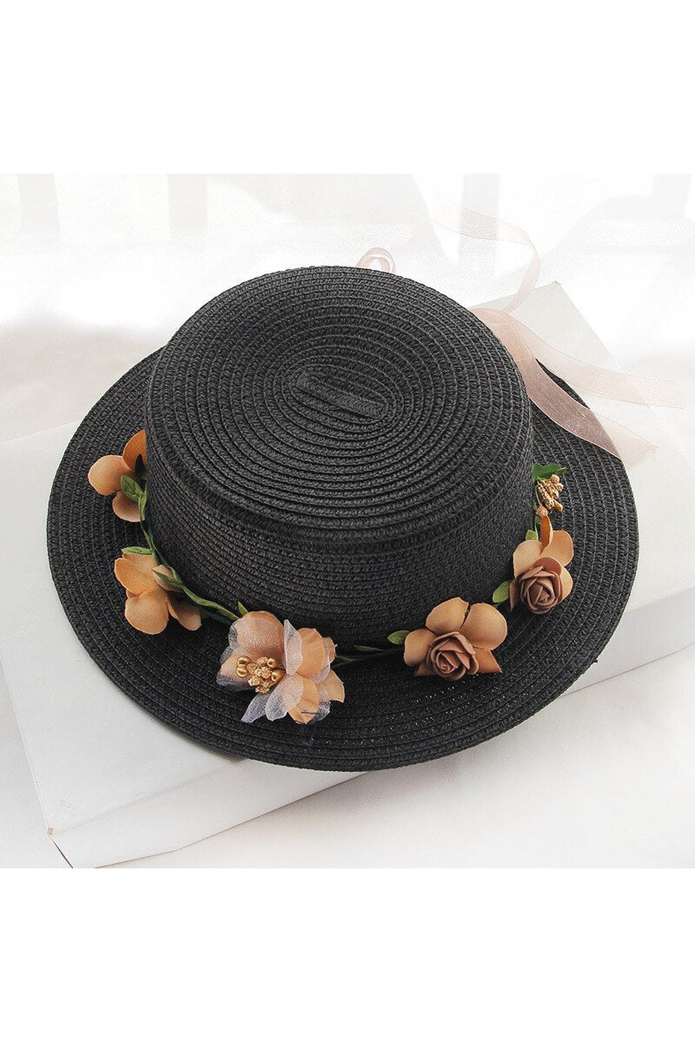 Flowers Ribbon Straw Hat cottagecoreclothes