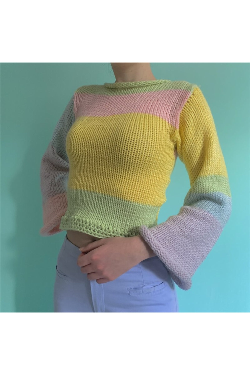 Fairy Grunge Rainbow Fall Sweater