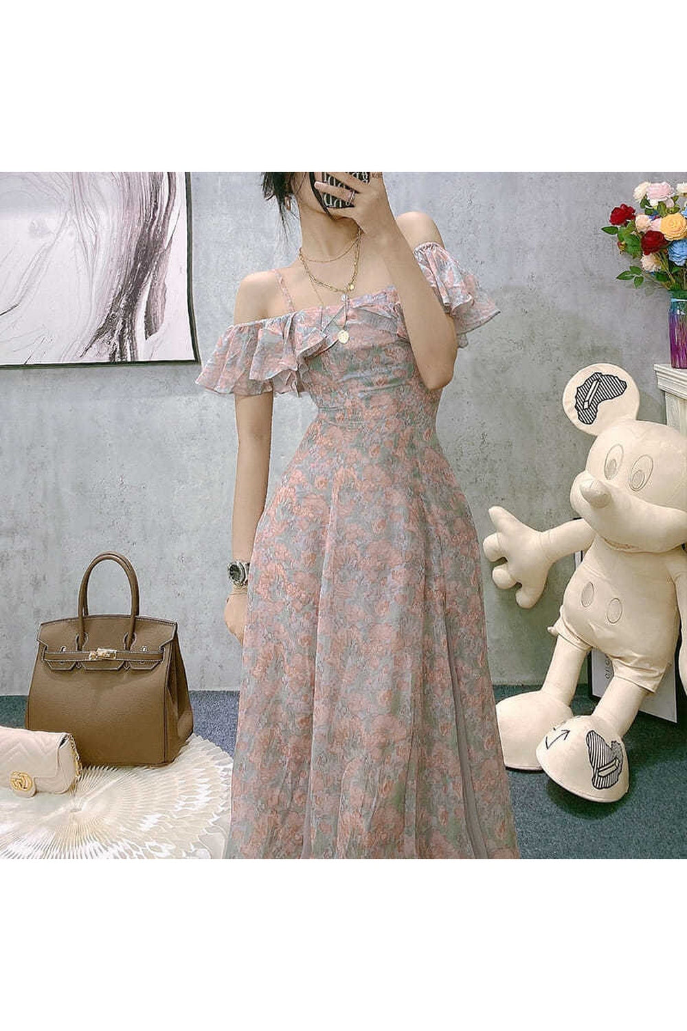 Fairycore Chiffon Midi Dress